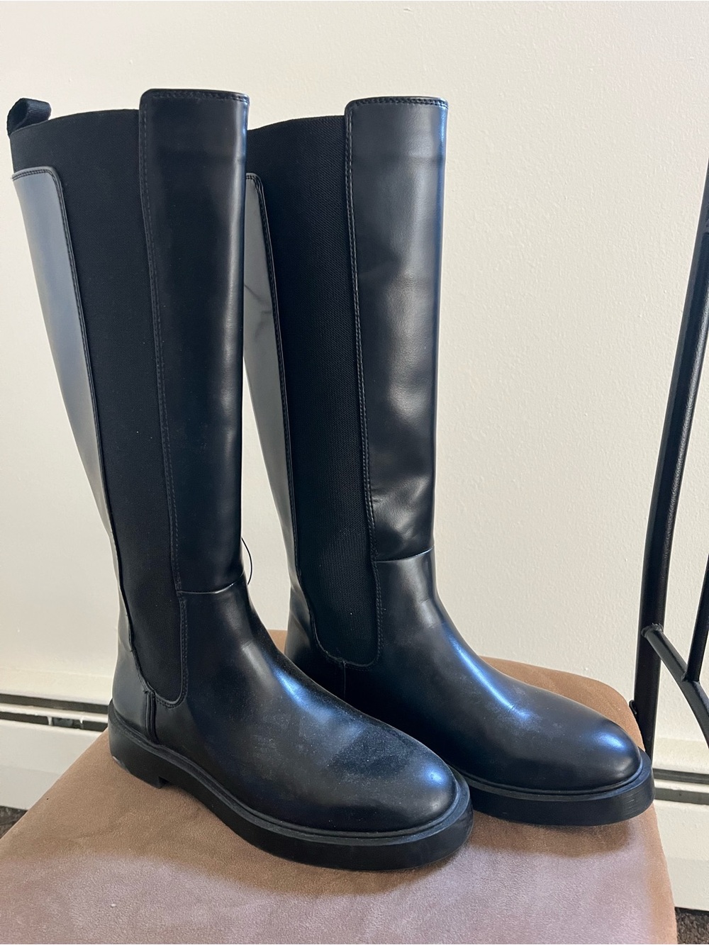 H&M Black Over-the-Knee Pull-On Riding Boots